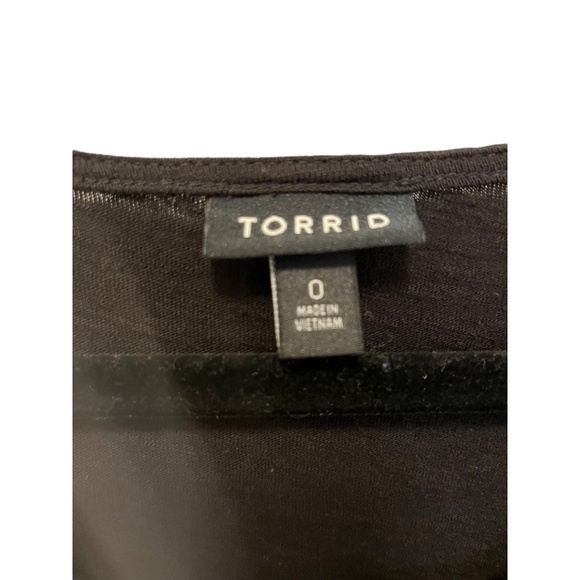 Torrid Babydoll Eyelet Sleeve Round Neck Slub Knit Cotton Modal Top Size 0 - Picture 4 of 4